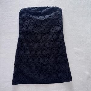 Y2K Juicy Couture 8 Black Eyelet Mini Dress